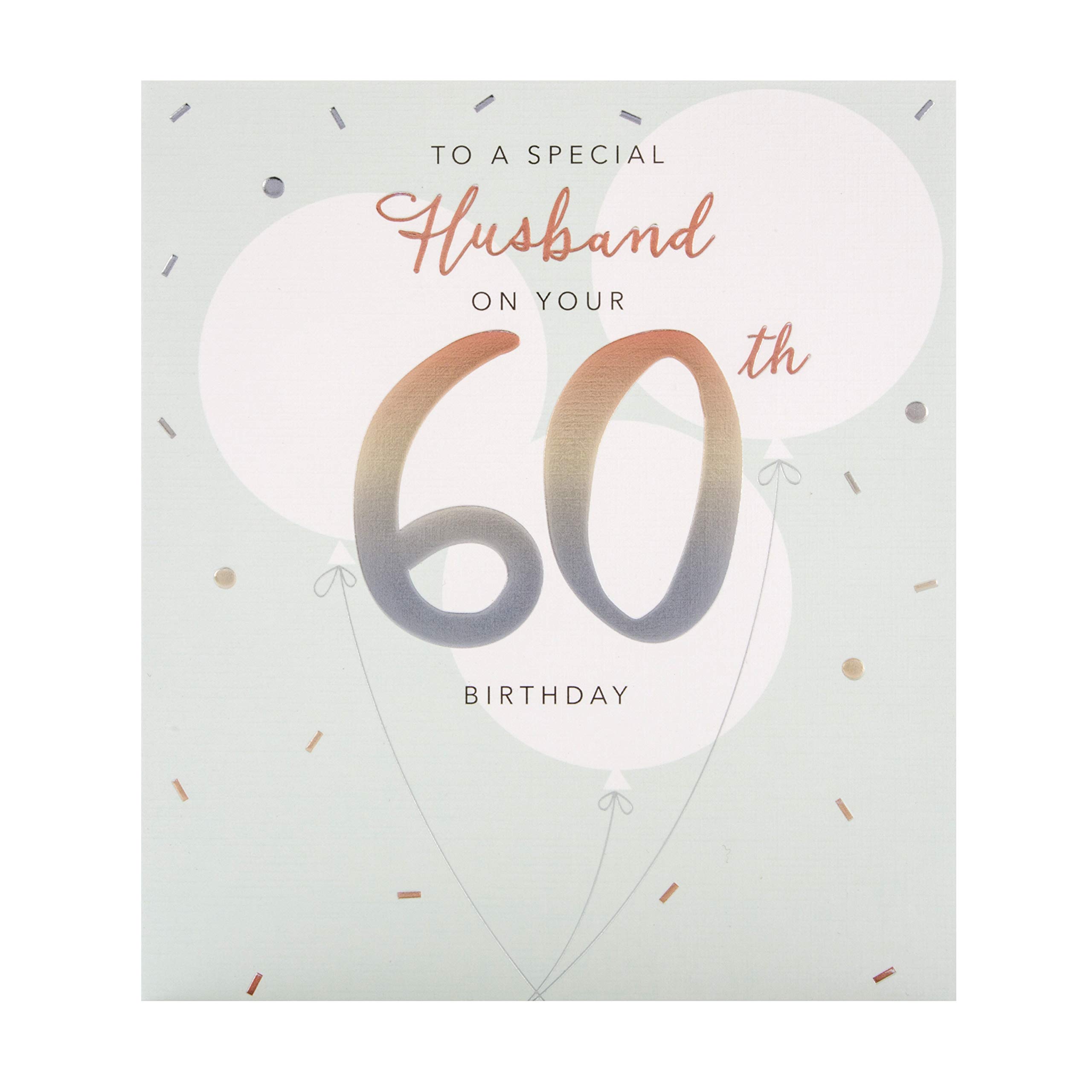 Hallmark 60th Birthday Card for Husband - Elegant Embossed Design on Premium Textured Board | Perfect Milestone Gift for Anniversary, Retirement & Special Occasions