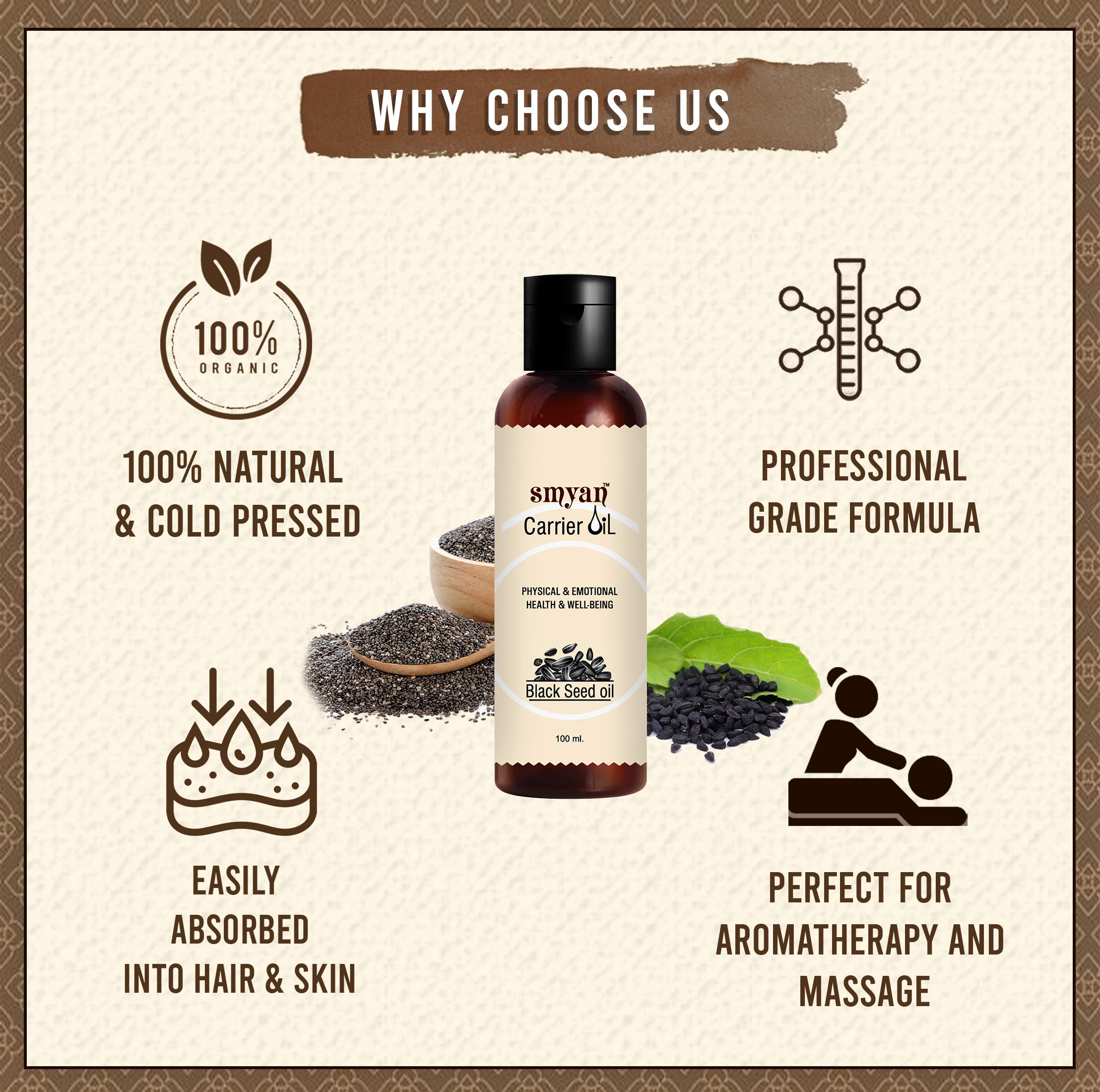 Pure Cold Pressed Black Seed Oil (Kalonji Oil) for Hair Growth - 100ml | Natural Hair Care Treatment for Thicker, Healthier Hair | Perfect for Scalp Massage & DIY Hair Masks