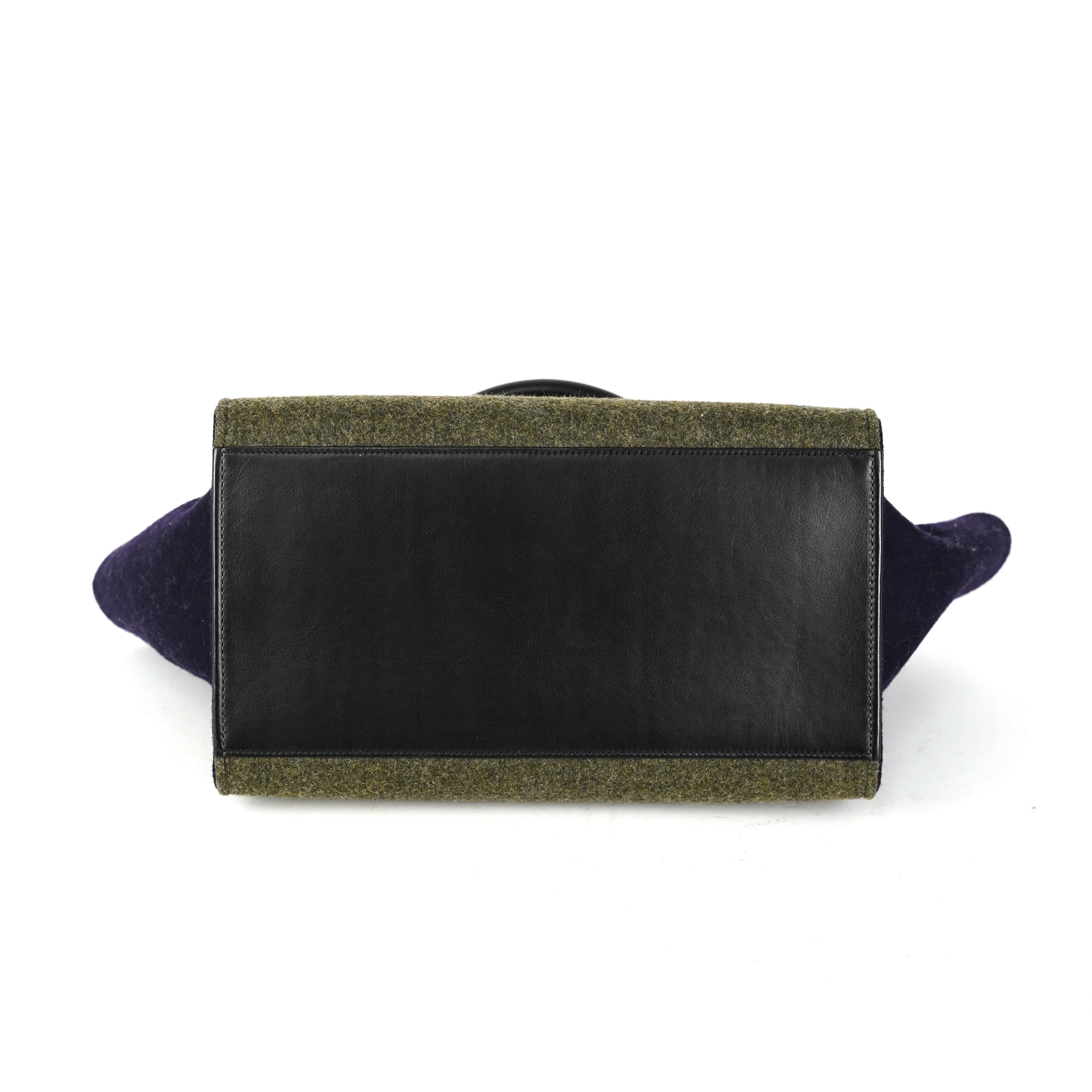 Celine Trapeze Khaki and Navy Leather Crossbody Bag for Women | Luxury Designer Handbag for Work, Travel & Everyday Use