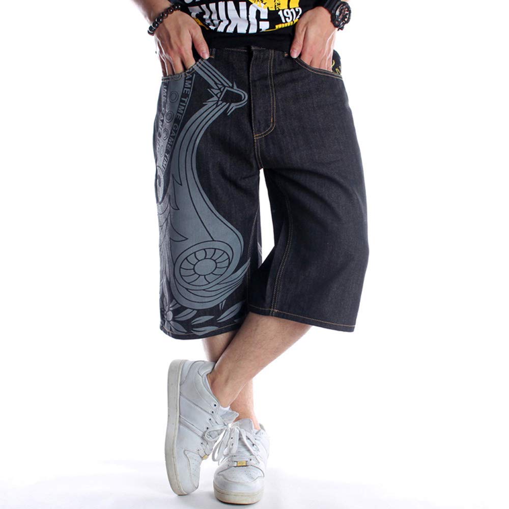 Chowsir Men's Baggy Hip Hop Jeans - Loose Fit Embroidered Denim Pants for Casual Streetwear & Urban Fashion | Perfect for Hip Hop, Street Style, and Everyday Wear
