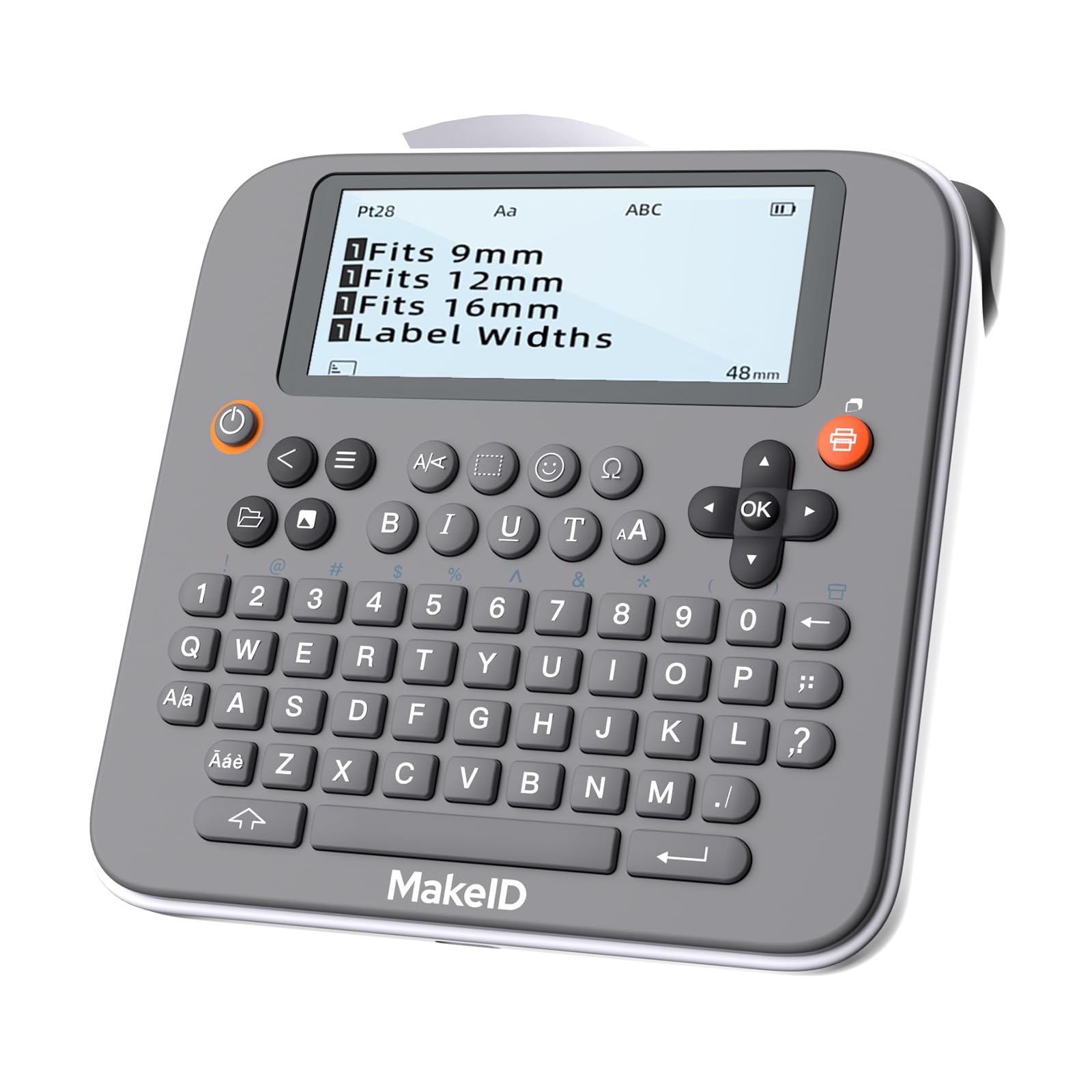 Makeid Label Maker E1 - Bluetooth Rechargeable Label Printer with QWERTY Keyboard & 3.4