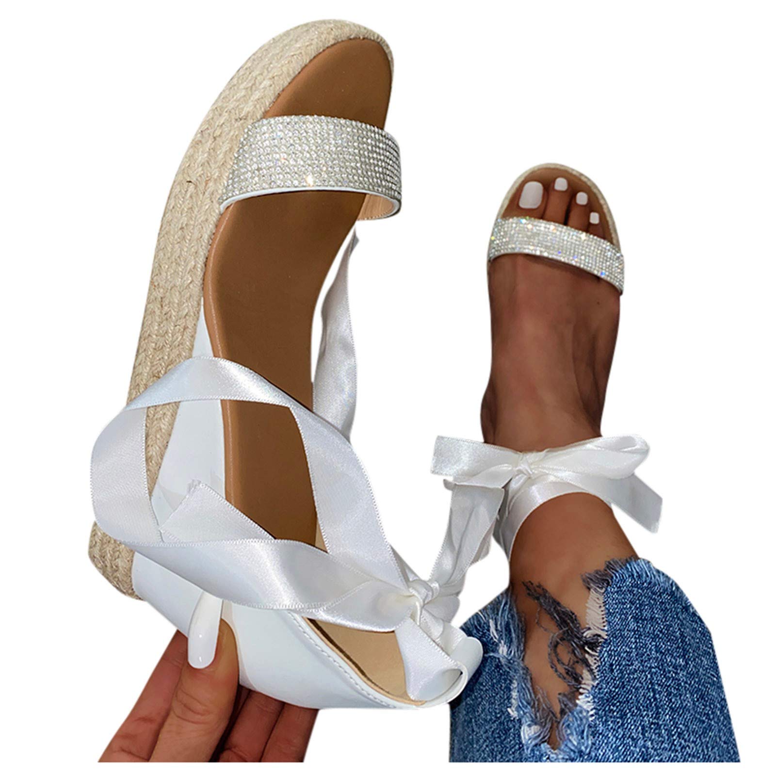 Aunimeifly Women's Wedge Sandals with Ankle Strap - Summer Platform Open Toe Shoes for Beach, Vacation & Casual Outfits