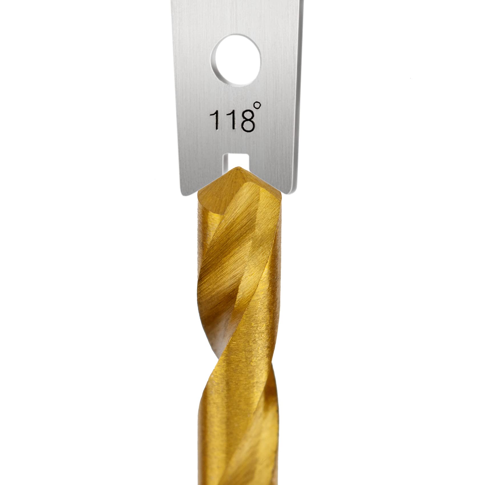 PAGOW 118 Degree Drill Bit Gauge - Stainless Steel Twist Drill Angle Protractor for Sharpening & Grinding | Perfect for Woodworking, Metalworking & DIY Projects