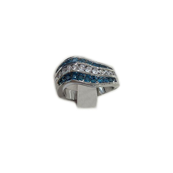 14K White Gold Blue Diamond Ring for Women - Elegant Solitaire Engagement & Wedding Band - Perfect for Proposals, Anniversaries, and Special Occasions