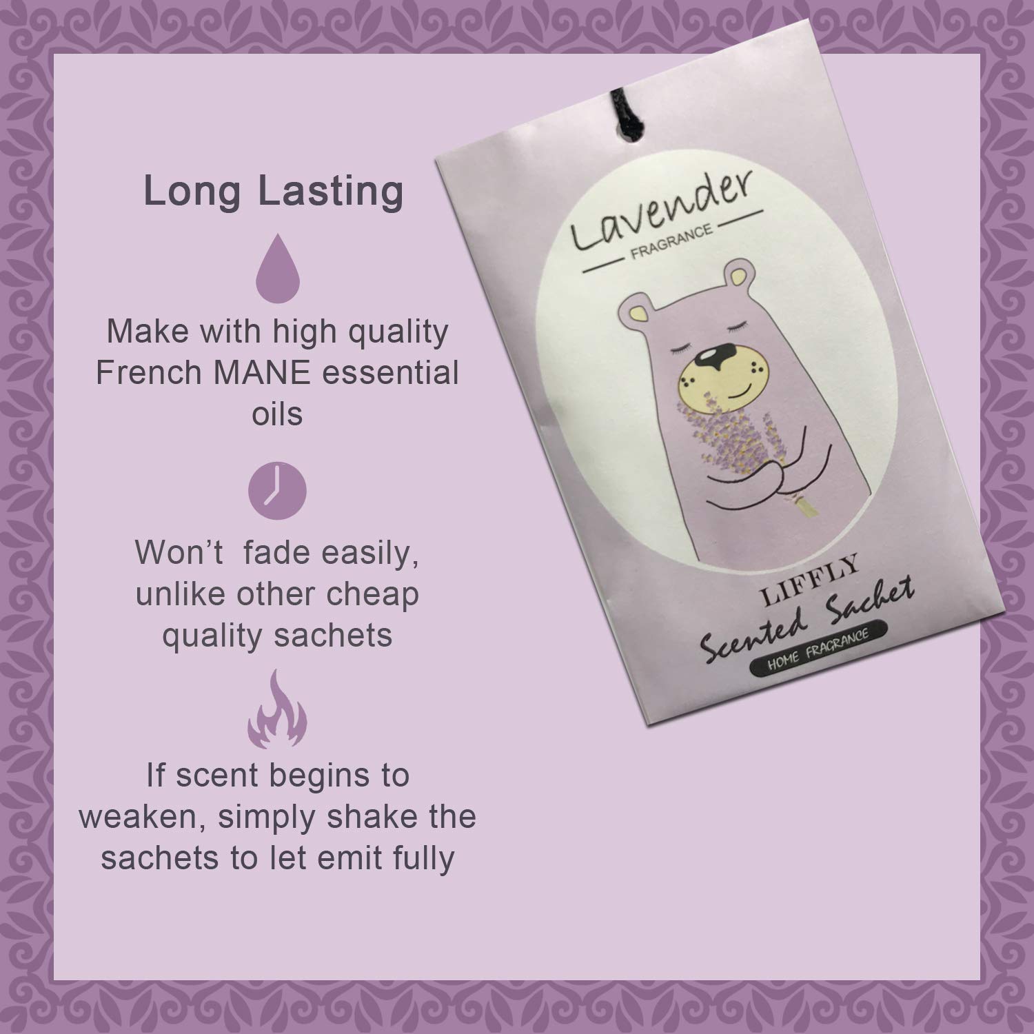 14 Pack Lavender Scented Sachets Bags - Natural Aromatherapy for Drawers, Closets & Wardrobes | 15 Fragrance Options | Perfect for Gifts, Christmas, Home & Car Freshener