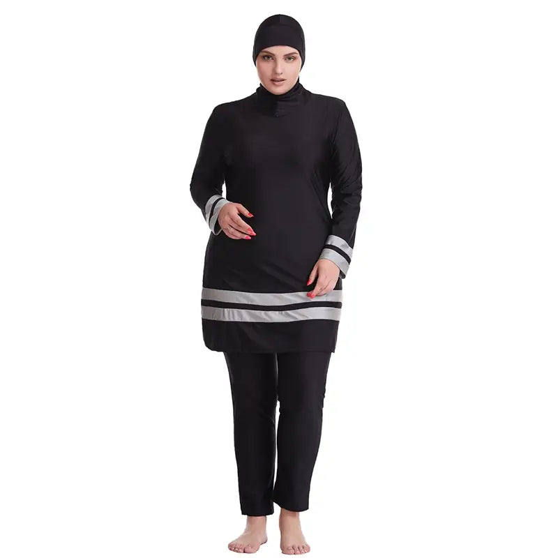 Plus Size Halal Swimwear for Women - Modest 3 Piece Burqini Swimsuit Set | Full Coverage Islamic Beachwear for Swimming, Surfing & Water Activities
