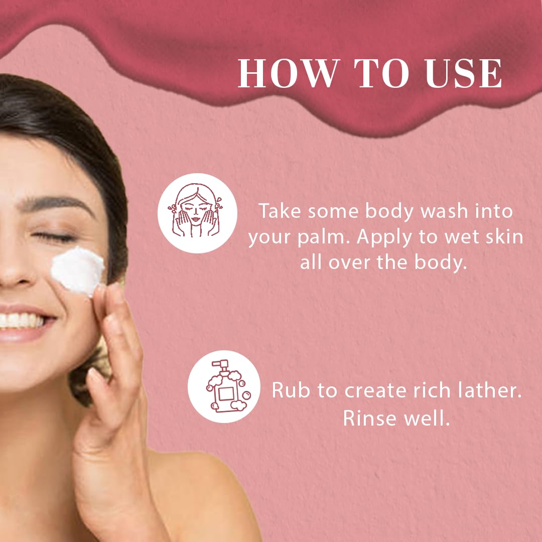 Khadi Natural Rose & Honey Body Wash - Deep Cleansing & Soothing Fragrance for All Skin Types (210ml) | Moisturizing Shower Gel for Dry Skin, Daily Use & Relaxing Bath Time