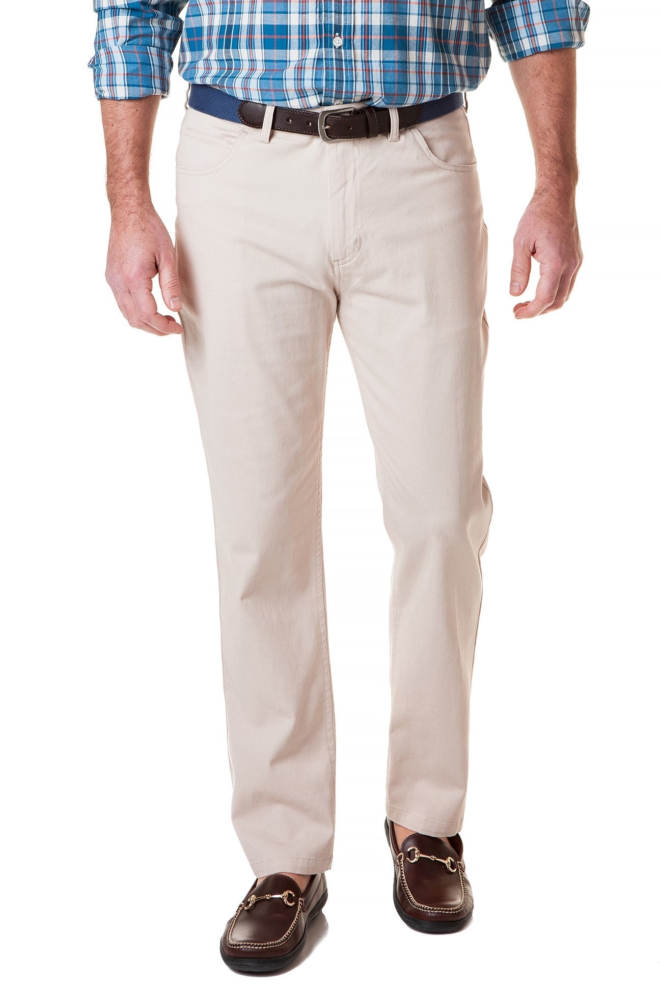 Wayfarer 5 Pocket Stretch Twill Pants for Men - Comfortable Stone Colored Casual Trousers for Travel, Work & Everyday Wear
