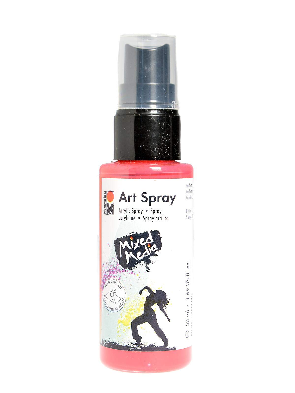 Marabu Art Spray Flamingo Pink - 50ml (Pack of 3) - Premium Fabric & Textile Paint for DIY Crafts, Home Decor, and Fashion Customization