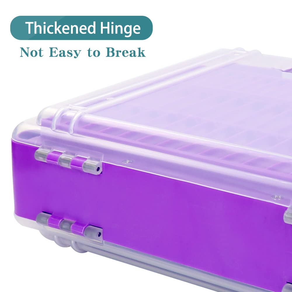 X-Value Battery Organizer Case - Portable Storage Box with Tester for AA AAA C D 9V Batteries (Holds 230 Batteries, Batteries Not Included) - Perfect for Home, Office, Travel & Emergency Kits (Purple)