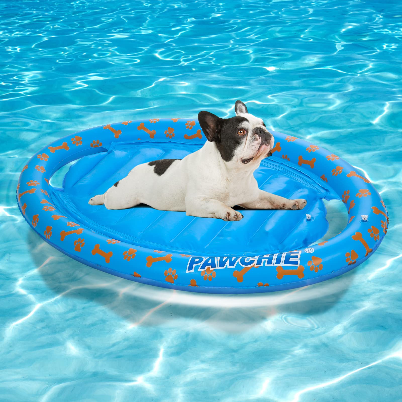 PAWCHIE Dog Pool Float - Inflatable Pet Raft for Dogs & Kids, Summer Swimming Pool Toy for Outdoor Water Play - Perfect for Backyard Pools, Lakes & Beach Fun