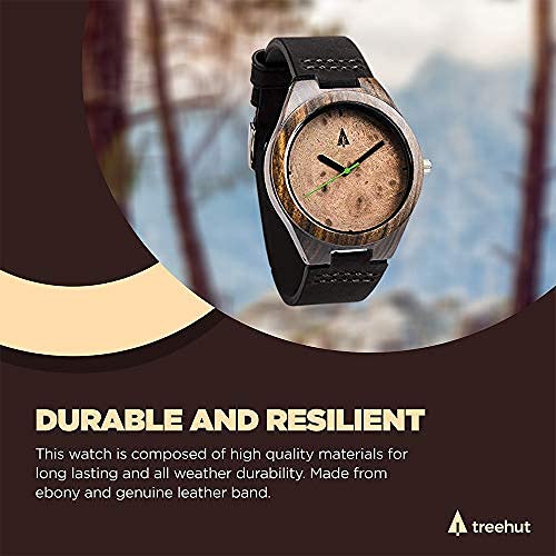 Men's Wooden Watch - Japanese Miyota Movement, Leather Strap - Stylish & Durable for Everyday Wear