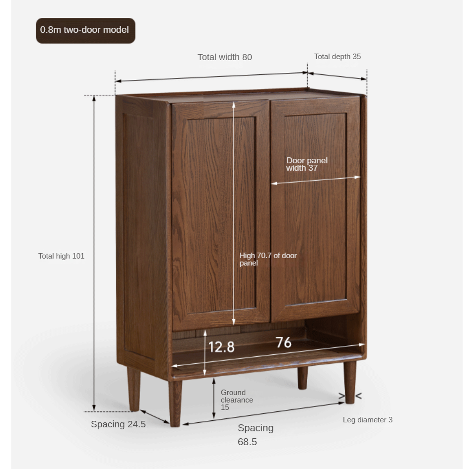 Solid Oak Wood Shoe Storage Cabinet - Large Capacity Entryway Organizer for Shoes, Boots & Accessories | Perfect for Hallway, Closet & Mudroom Organization