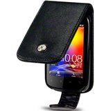 HTC Explorer Flip Case - Black Protective Cover for HTC Explorer Smartphone | Perfect for Work, Travel & Everyday Use