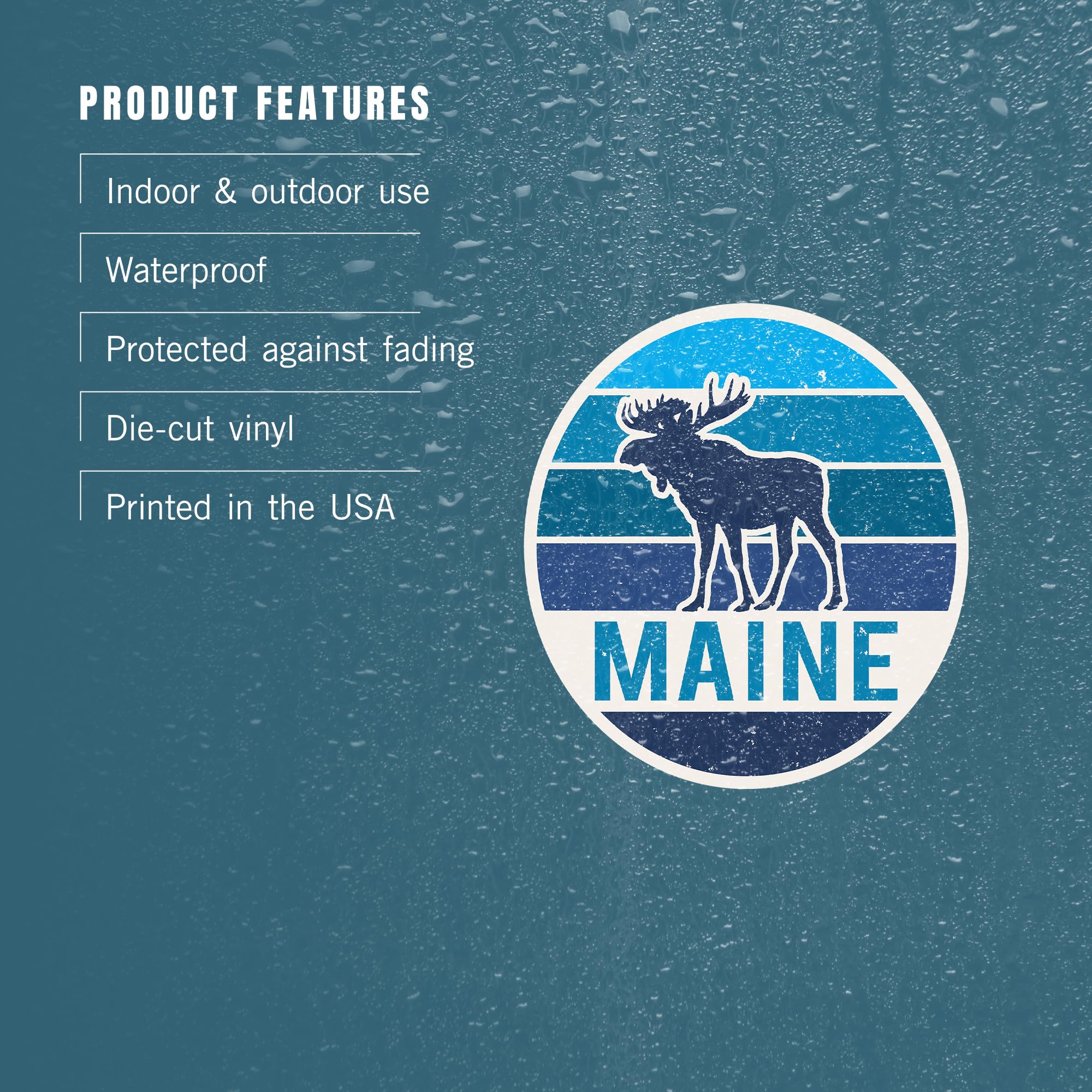Premium Die Cut Sticker - Maine Moose Vector Design, 1 to 3 Inch Waterproof Vinyl Decal for Cars, Laptops, Water Bottles & Coolers - Perfect for Outdoor Adventures, Travel Gear & Personalizing Your Belongings