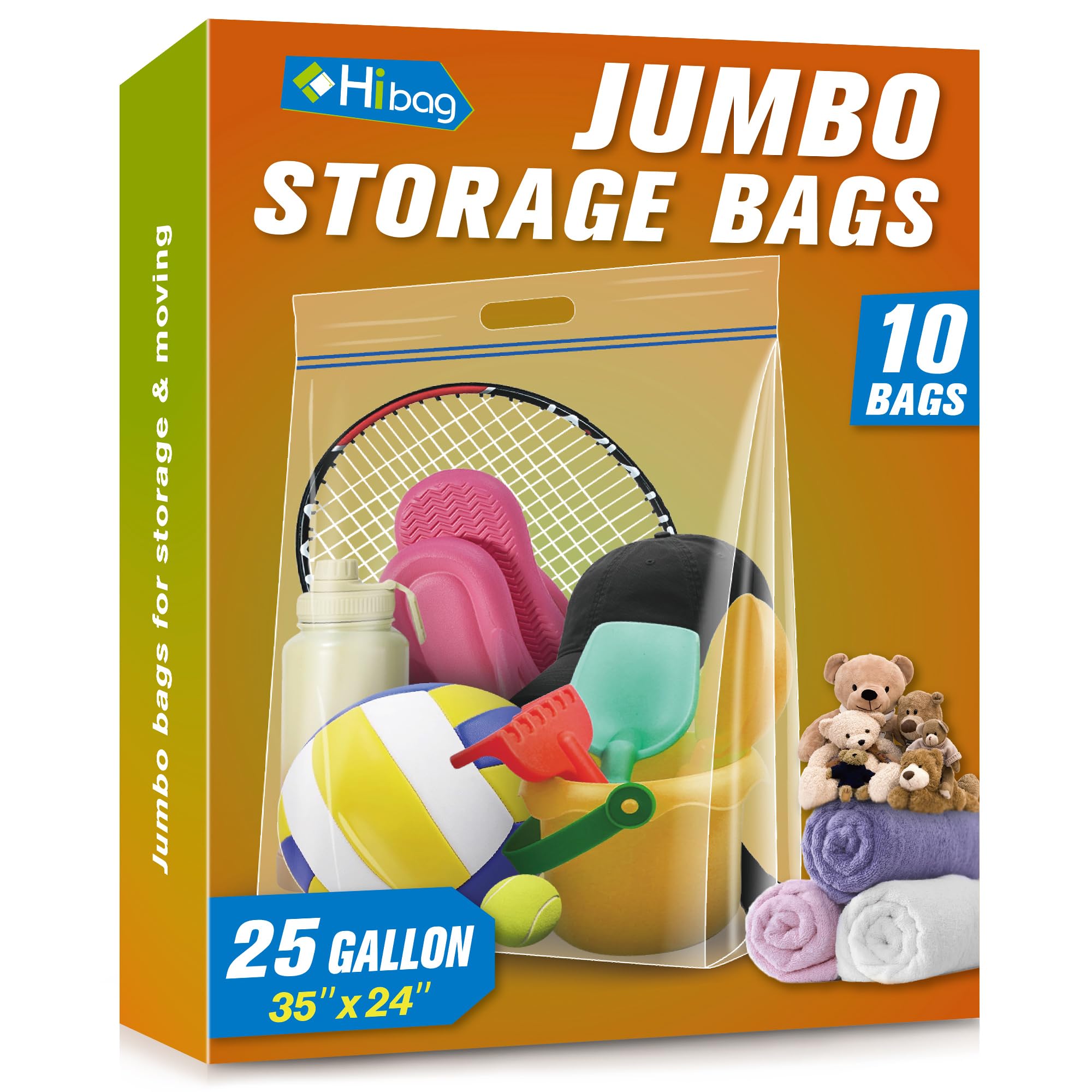 25 Gallon Jumbo Storage Bags with Handles - 35