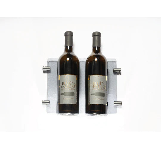 Blue Grouse 2 Bottle Glass Cradle with Clips - Floating Wine Display System for Wine Bars, Restaurants & Home Decor - Perfect for Wine Storage & Decorative Showcase