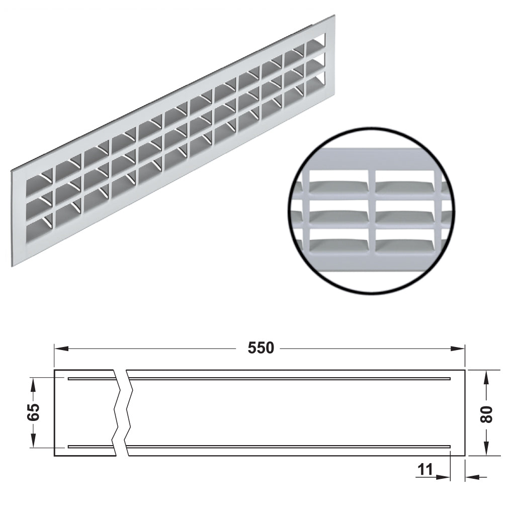 Aluminum Ventilation Grill with Straight Edge - Durable & Stylish Air Vent Cover for Home, Office, and HVAC Systems