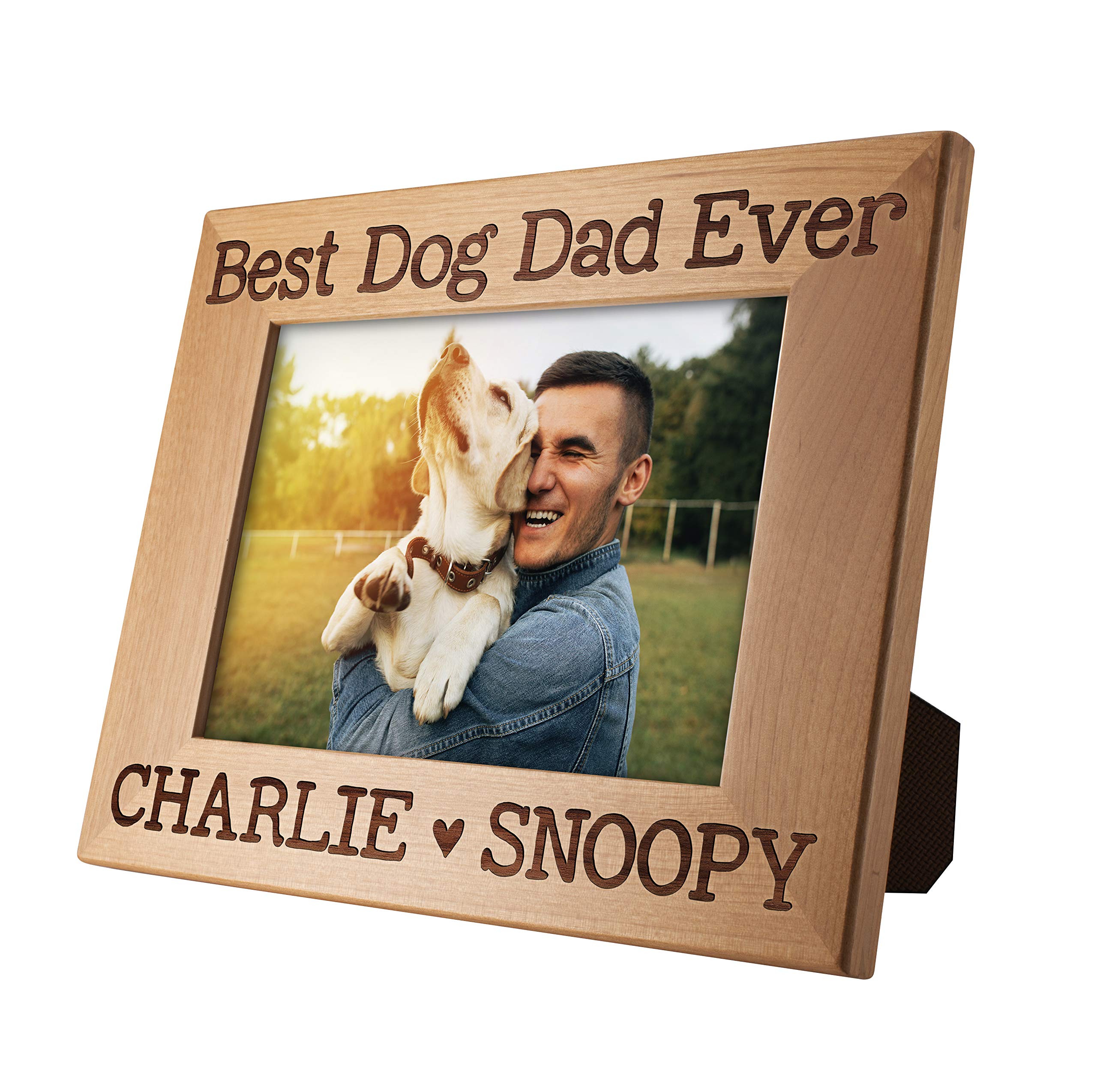 Personalized Dog Dad Picture Frame - Custom Engraved 5x7 Photo Frame | Unique Gift for Dog Lovers & Fathers | Perfect for Home Decor, Office Desk & Pet Memorial
