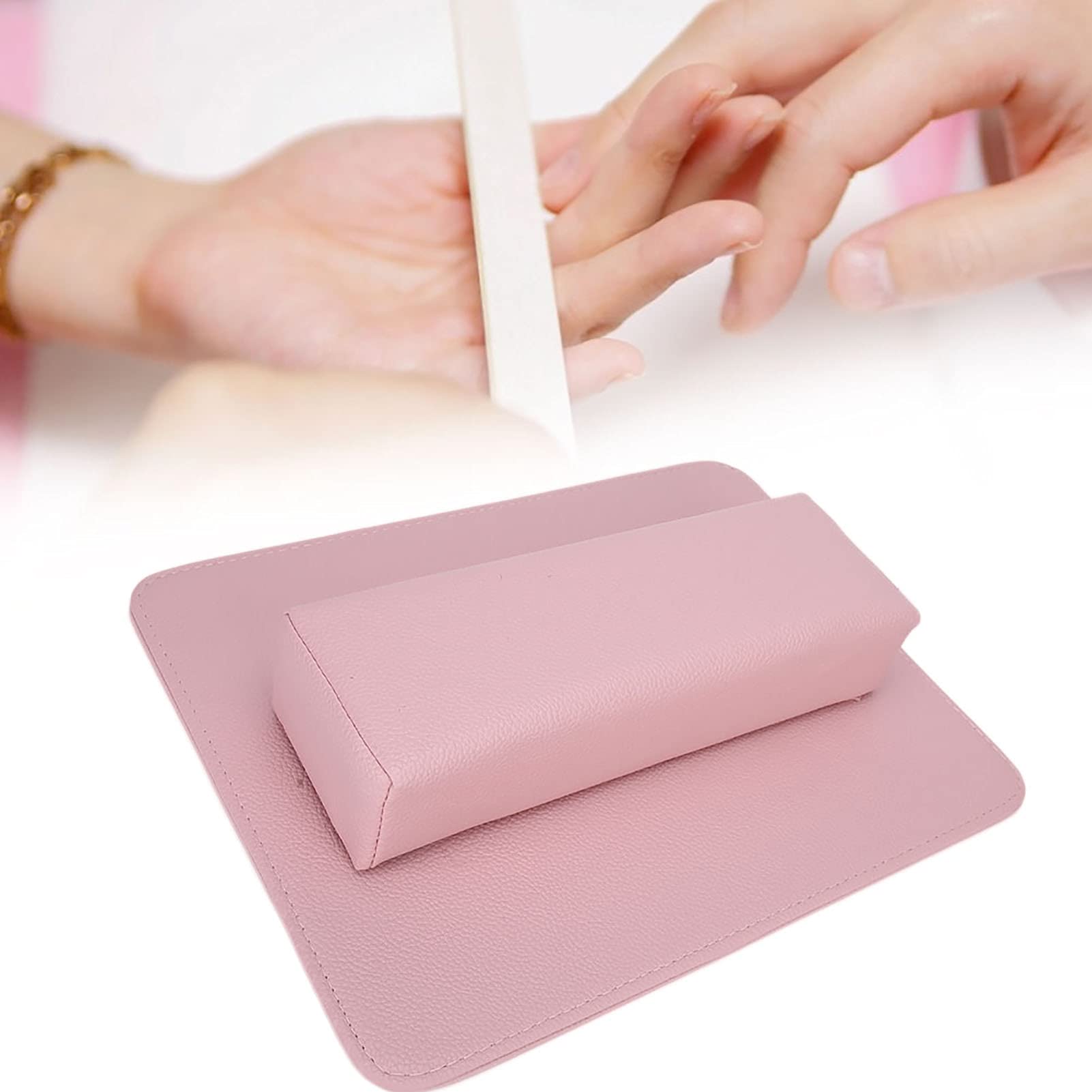 Washable Foldable Nail Art Hand Pillow - Gel Polish Hand Holder & Wrist Rest Cushion for Manicure - Salon Tools Accessories (Pink) | Perfect for Nail Artists, Home Manicures & Salon Professionals