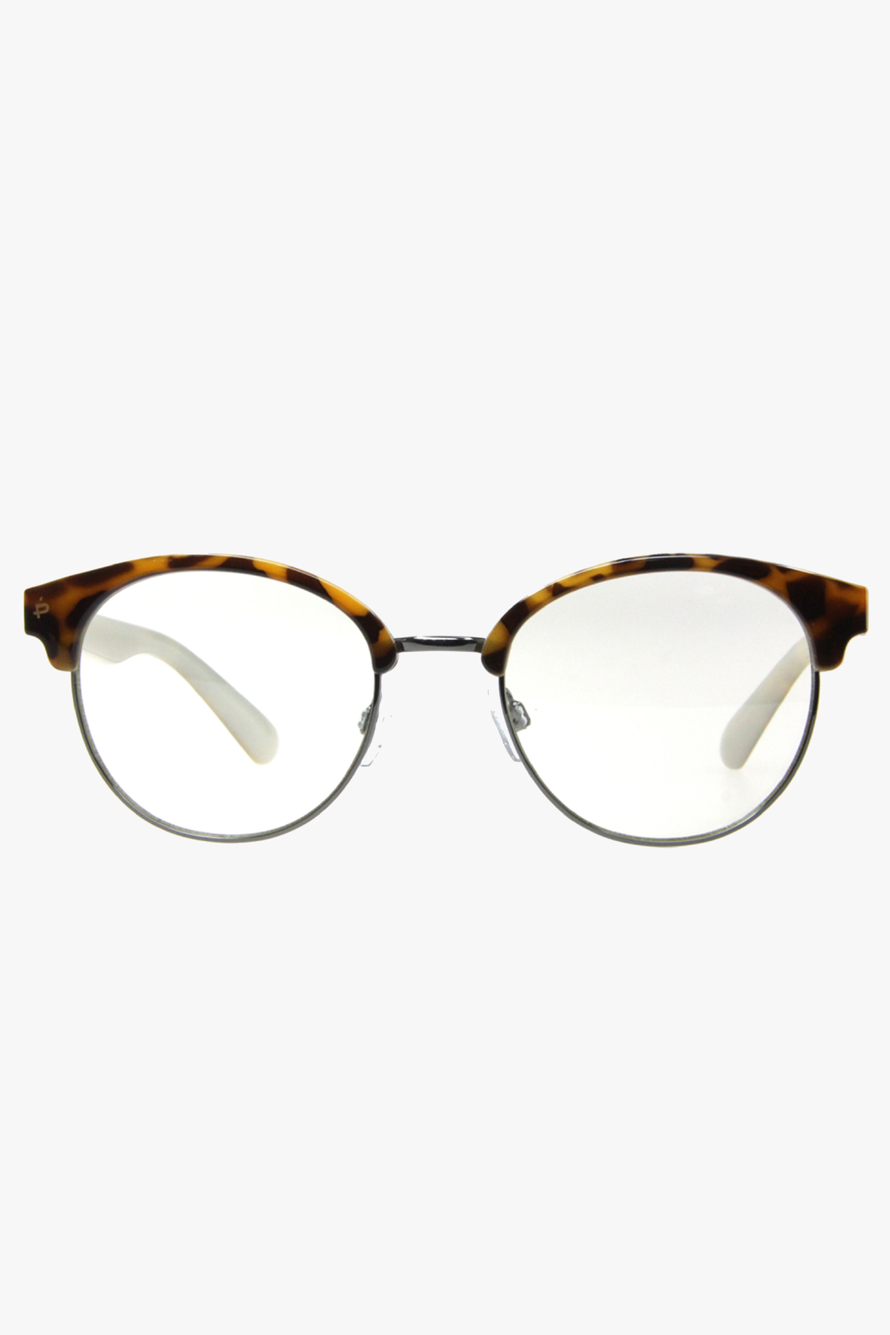 Angelou Round Blue Light Blocking Glasses - Chestnut Brown Tortoise Shell Frame for Computer & Screen Use