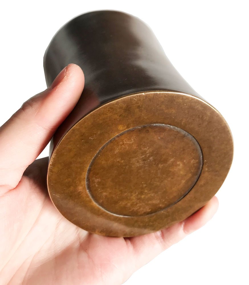 Easyou Bronze Brush Holder - Traditional Chinese & Japanese Calligraphy Brush Pot - Plain Design for Painting & Writing - Perfect for Artists, Calligraphers & Home Office Decor