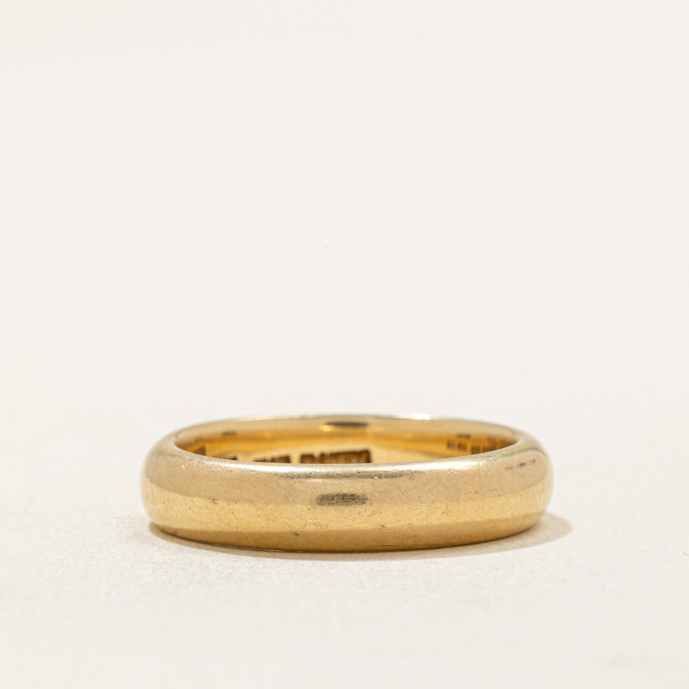 18K Yellow Gold Wedding Band Ring for Women & Men - 4.55mm Wide, Size 7.25 - Perfect for Engagement, Anniversary & Couple Jewelry Gifts