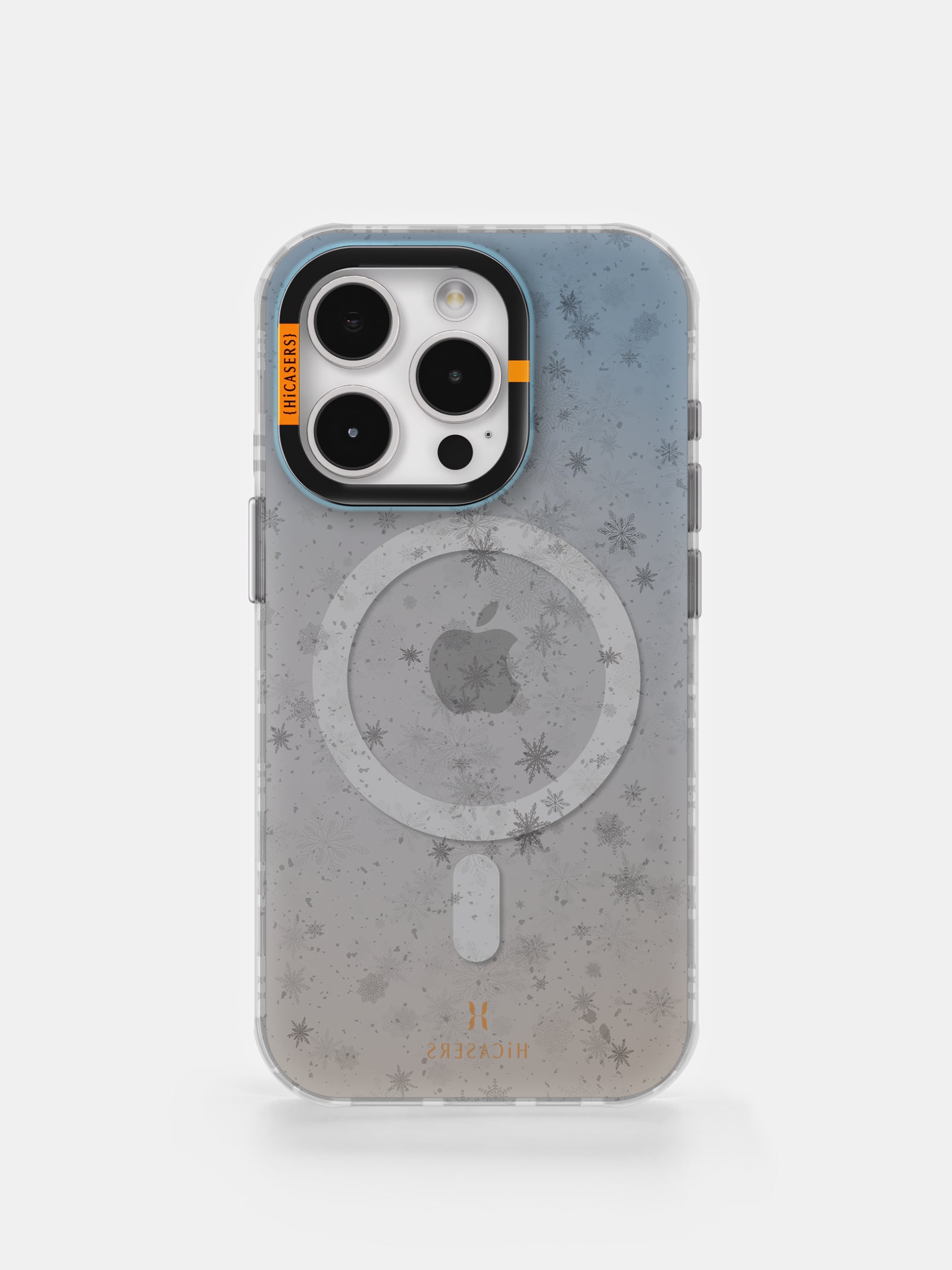 Iridescent Snowflake Pattern Phone Case - Light Grey | Trendy Protective Cover for iPhone & Samsung | Perfect for Winter & Holiday Gifts