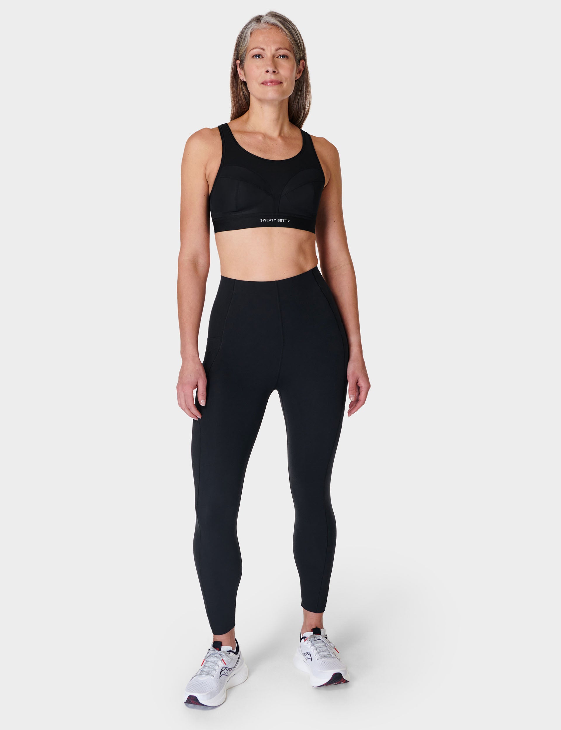 Power Pro Running Bra for Women - High Support Sports Bra - Moisture Wicking & Breathable - Black - Perfect for Running, Gym Workouts & High-Intensity Training