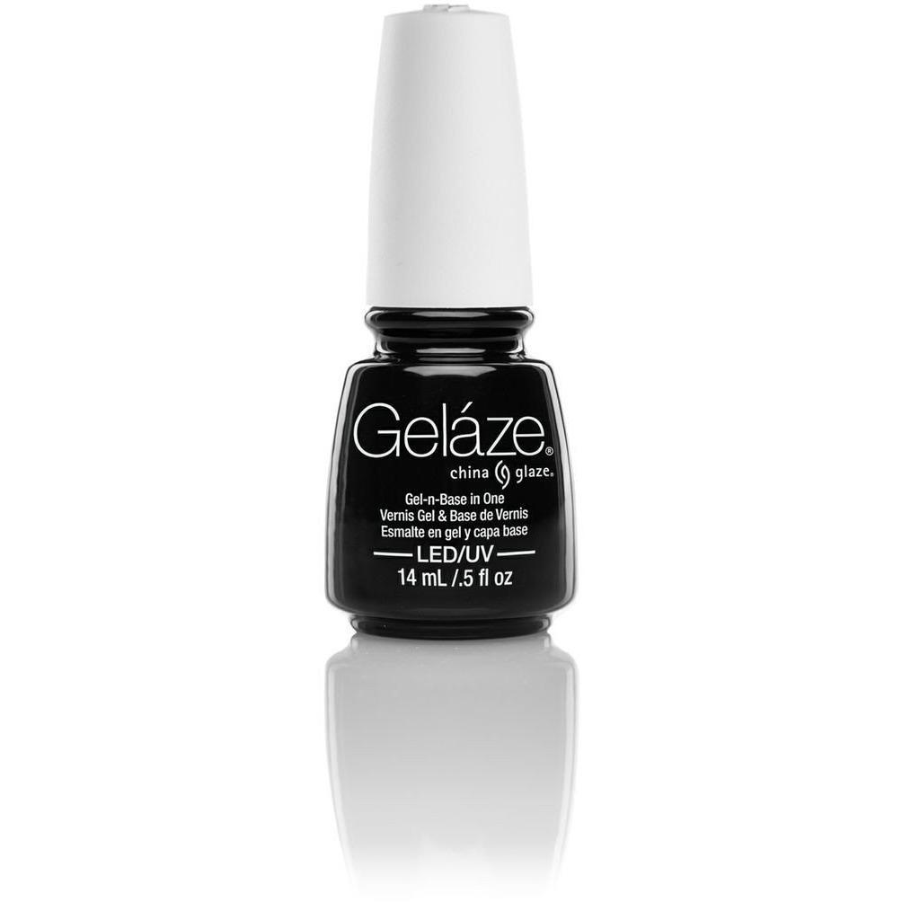 China Glaze Gelaze Liquid Leather Nail Polish - 0.5 oz / 15ml, High Gloss Black Finish (#81615) - Perfect for Salon Quality Manicures, Pedicures & Nail Art Designs