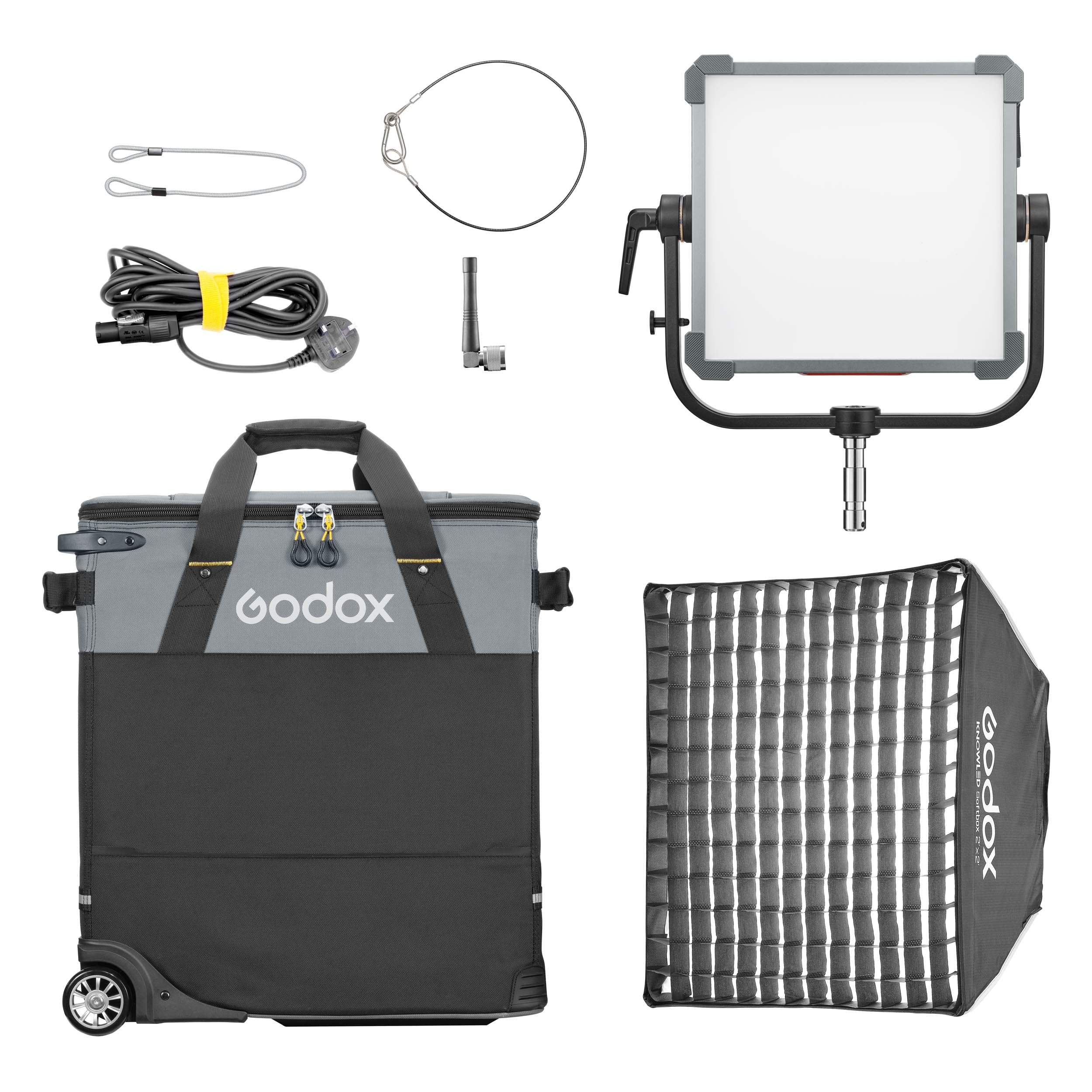KNOWLED P300R K1 350W 1'x1' RGBWW Pixel LED Light Panel Kit with Softbox & Carry Bag - Professional Photography, Video Studio Lighting, YouTube Content Creation