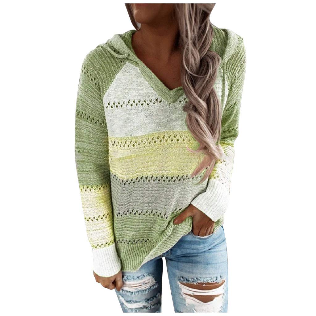 Women's V-Neck Knitted Sweater Pullover - Long Sleeve Casual Blouse Tops for Fall & Winter | Cozy Office Wear, Date Night Outfit, Layering Essential