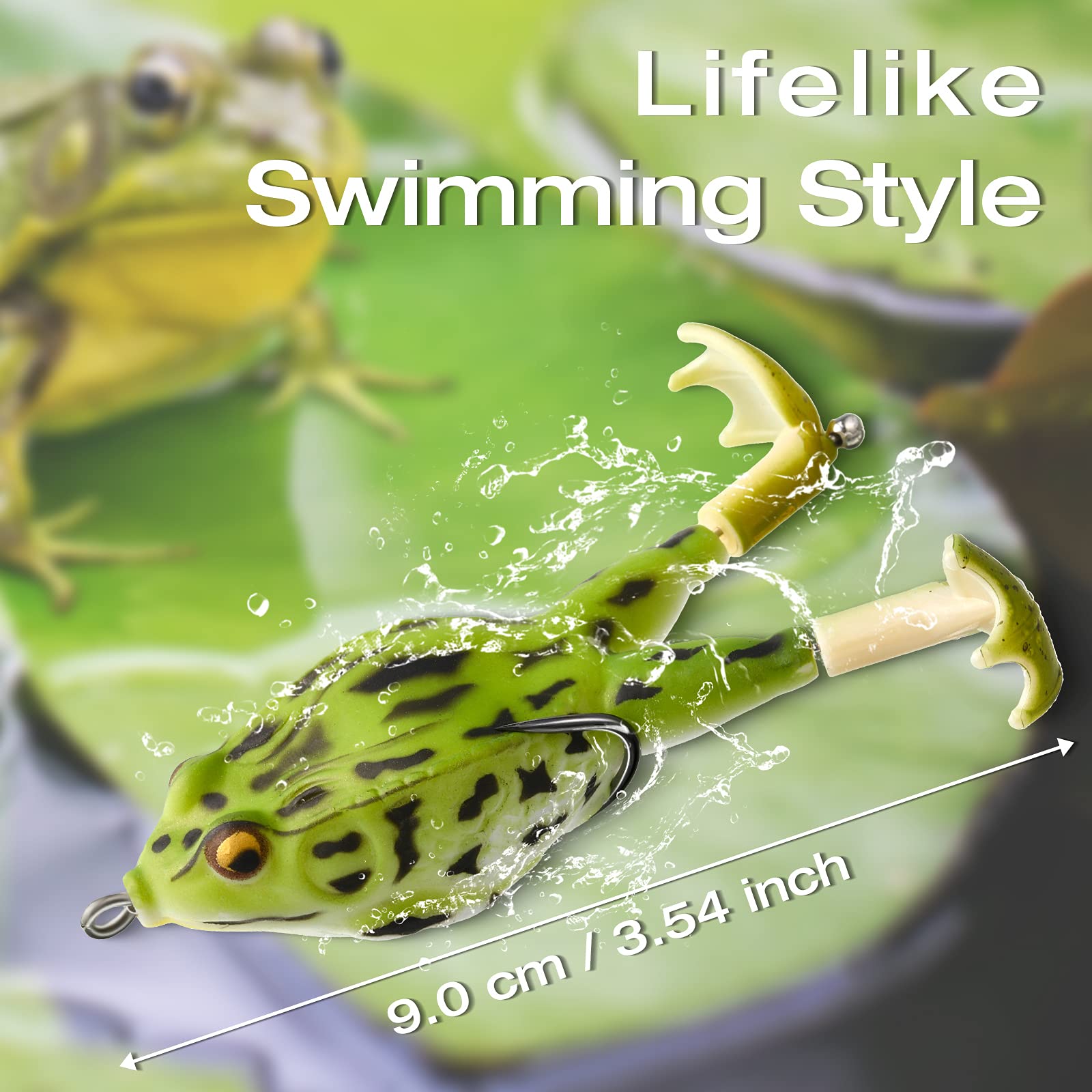 Leitee 10-Piece Frog Lure Set - Weedless Topwater Fishing Lures for Bass & Trout - Floating Soft Swimbait Bait with Multiple Colors - Freshwater & Saltwater Fishing Gear - Perfect for Pond, Lake and River Fishing