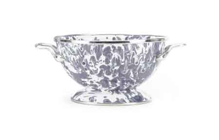 Small 1 Quart Grey Swirl Colander for Kitchen - Perfect for Washing Fruits, Vegetables & Pasta