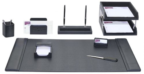 Premium Genuine Leather 10-Piece Desk Set - Executive Office Organizer with Pen Holder, Notepad & Accessories - Perfect for Home Office, Corporate Gifts & Professional Workspaces