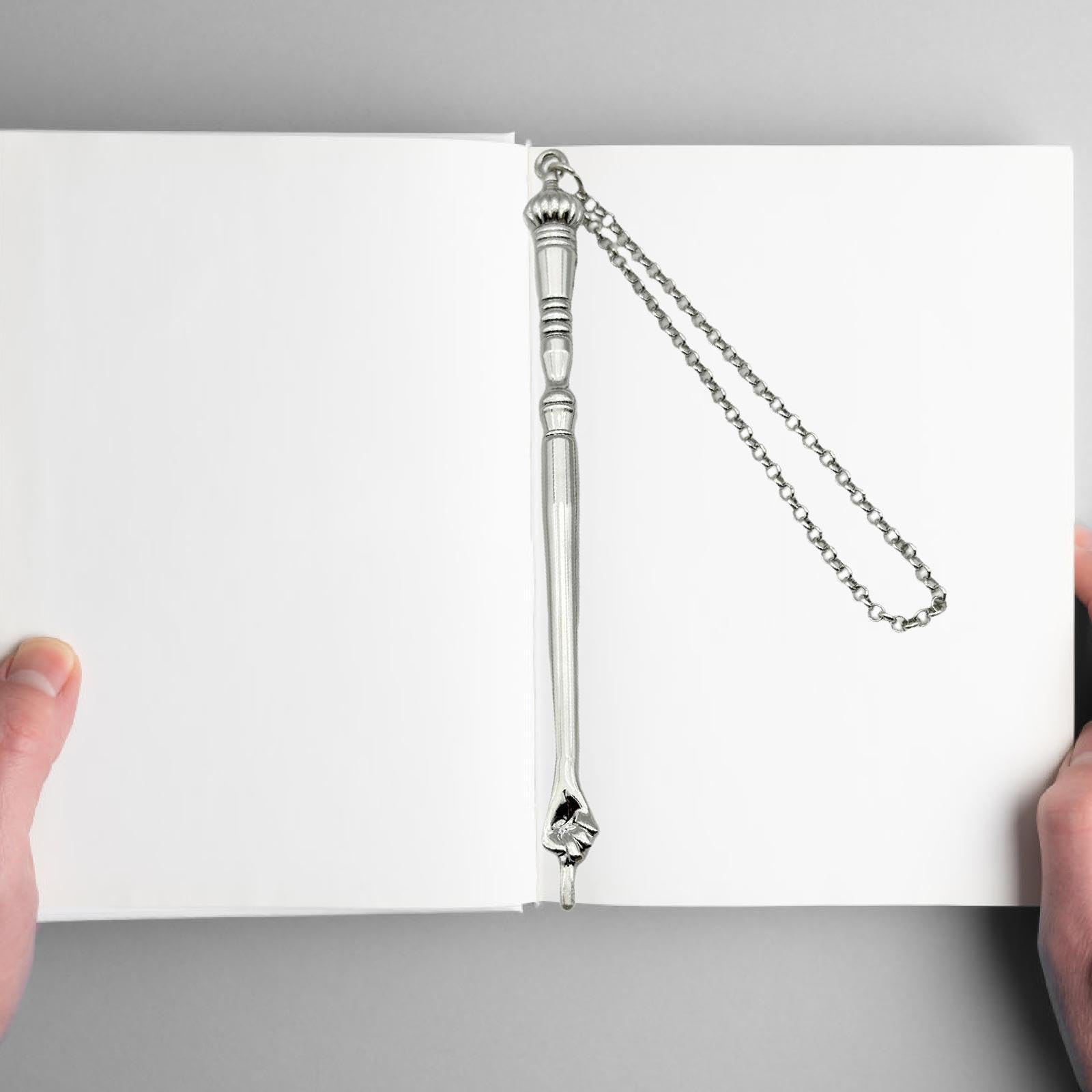 Silver Onion Top Yad Torah Pointer - Portable Bible Reading Tool & Hand Pointer for Jewish Bar Mitzvah, Torah Study, Synagogue Use & Fireplace Decor