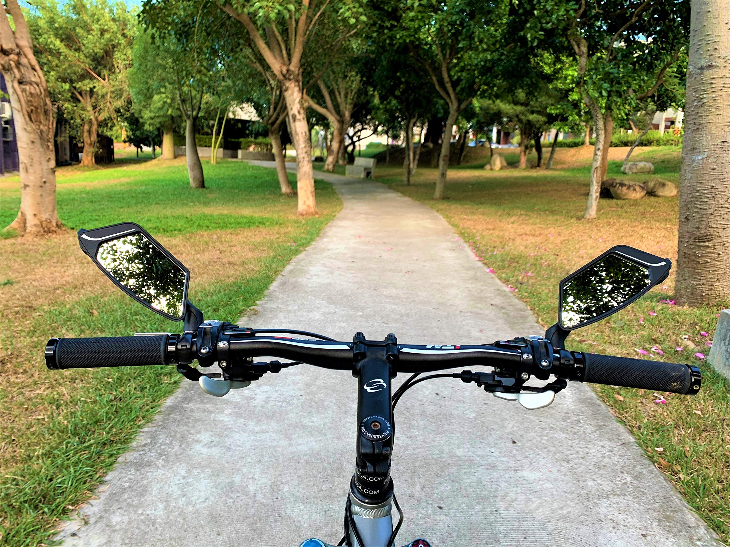 MEACHOW Scratch-Resistant Glass Lens Bike Mirror - Rotatable Handlebar Rearview Mirror for Safe Cycling - ME-010 | Perfect for Road Bikes, Mountain Bikes & Commuting