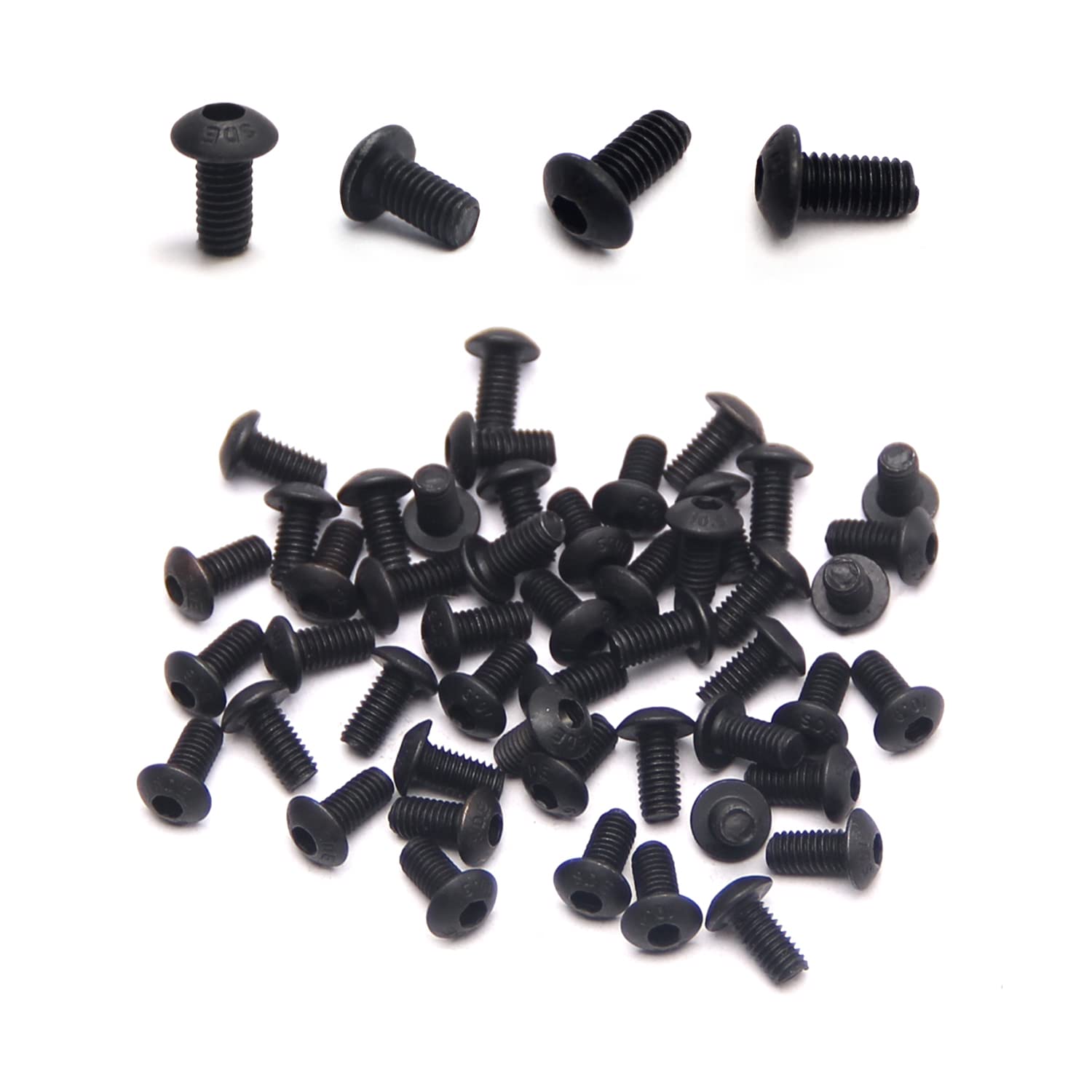 15Pcs M3x6mm Black Hex Socket Head Screws for Furniture Assembly
