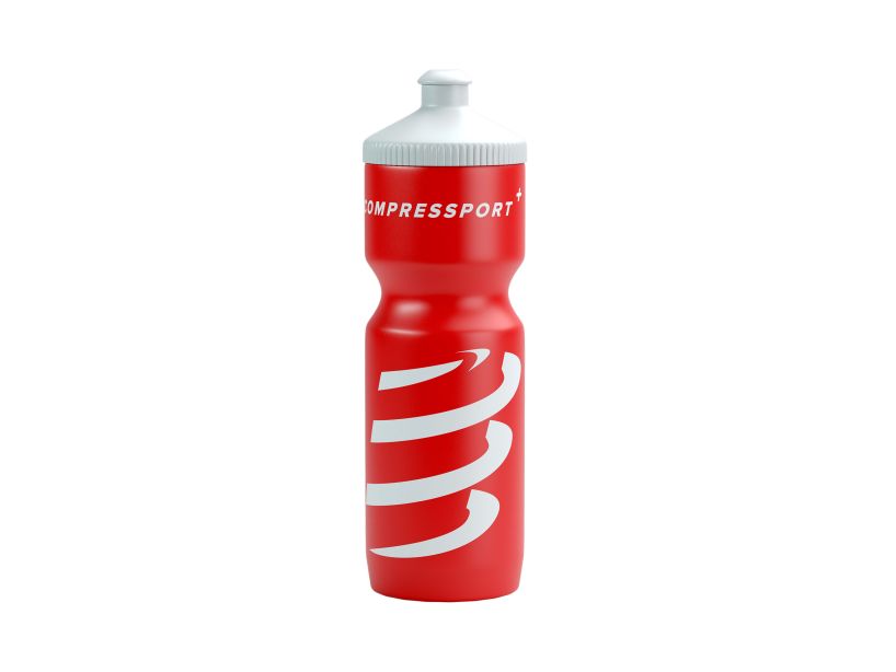 Compressport Cycling Water Bottle - Red & White - BPA Free, Leak Proof Sports Bottle for Road Bikes, Mountain Biking & Outdoor Workouts