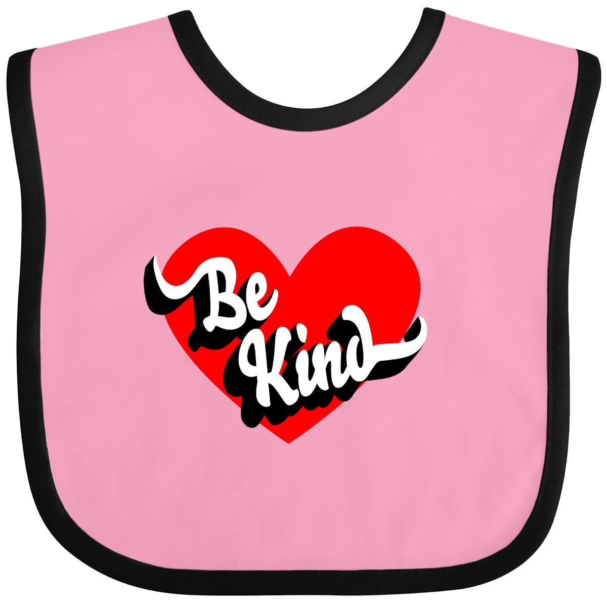 Inktastic Be Kind Big Red Heart Baby Bib - Soft Cotton Drool Bib for Infants & Toddlers - Perfect for Feeding, Daycare, and Photo Shoots