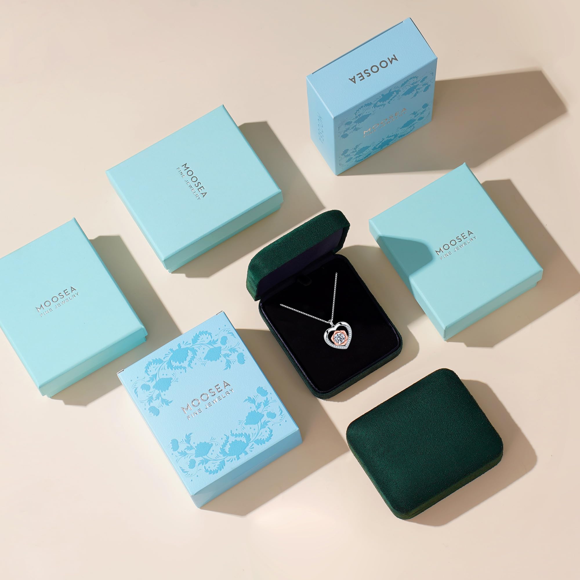 1-3 CT D Color VVS1 Moissanite Heart Necklace for Women - 925 Sterling Silver Anniversary & Birthday Gift for Wife, Girlfriend - Perfect for Valentine's Day, Proposal, and Romantic Occasions