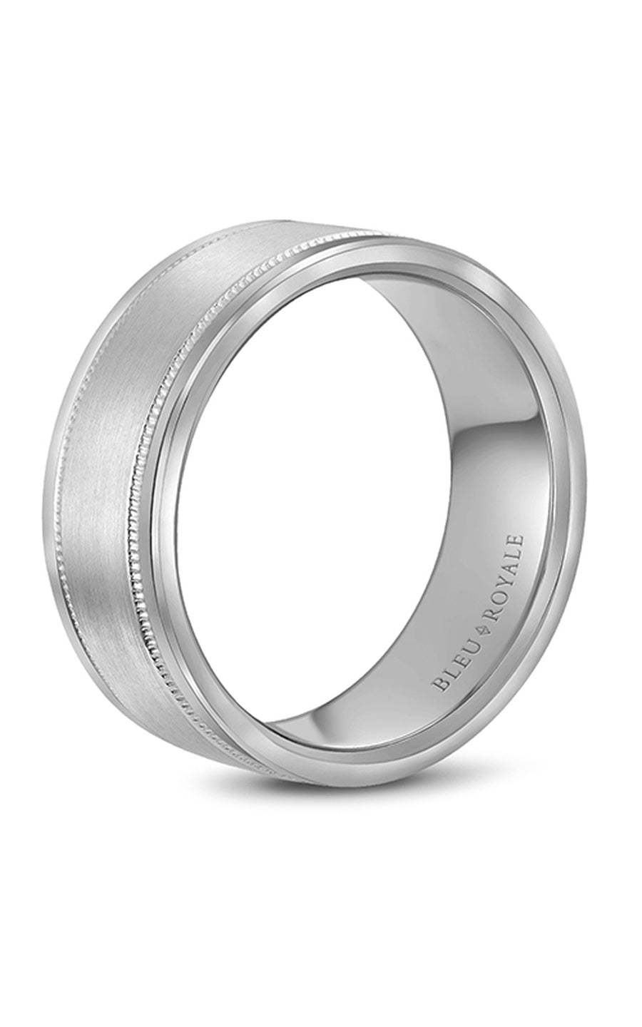 Bleu Royale Men's Wedding Band RYL 038W85 - 14K White Gold Classic Ring for Groom, Engagement & Anniversary - Perfect for Formal Events & Romantic Occasions