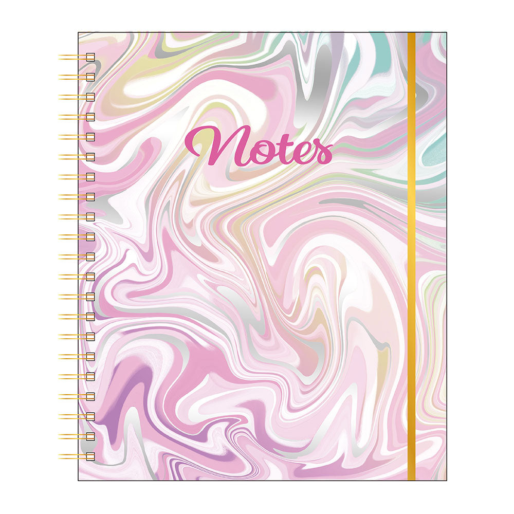 140 Sheets/280 Pages Mega Spiral Hot Stamp Notebook - Pastel Marble Design, 11.25
