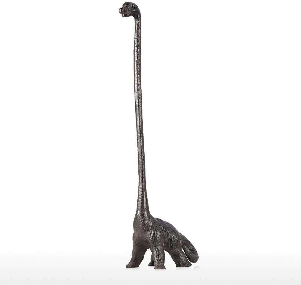 Vintage Cast Iron Dinosaur Paper Towel Holder - Rustic Bathroom & Kitchen Towel Storage - Country Home Decor for Farmhouse, Cottage, or Kids Room - Unique Animal-Themed Organizer for Toilet Paper & Napkins