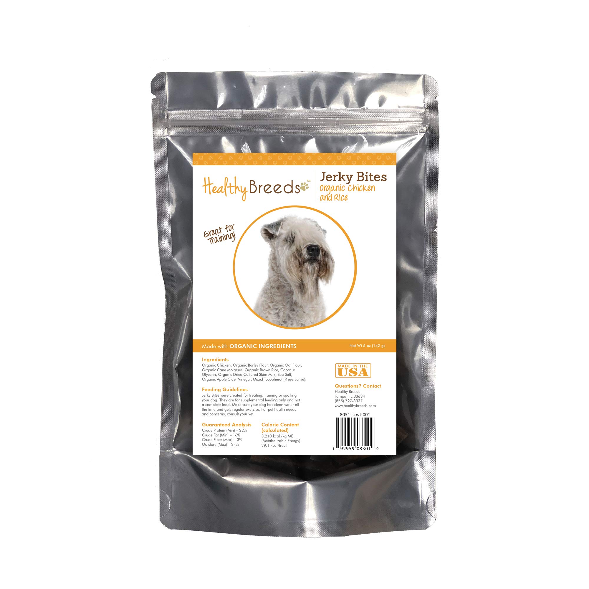 Healthy Breeds Soft Coated Wheaten Terrier Jerky Bites - Chicken & Rice Recipe Dog Treats 5 oz | Grain-Free, All-Natural Training Snacks for Small & Medium Dogs | Perfect for Training, Rewards & Daily Treats