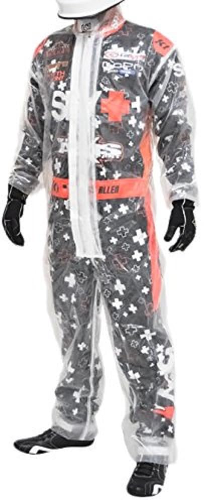 K1 Race Gear 1-Piece Karting Rain Suit - Waterproof Clear PVC Racing Jumpsuit for Men & Women (X-Large) - Perfect for Wet Weather Karting, Motorsports & Outdoor Racing Events
