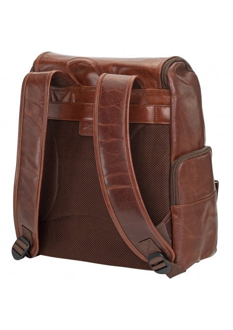 Mancini Buffalo Collection Genuine Leather Backpack for 15.6 Inch Laptop & Tablet - Stylish Durable Work Bag for Men & Women, Perfect for Office, Travel, School & College Use