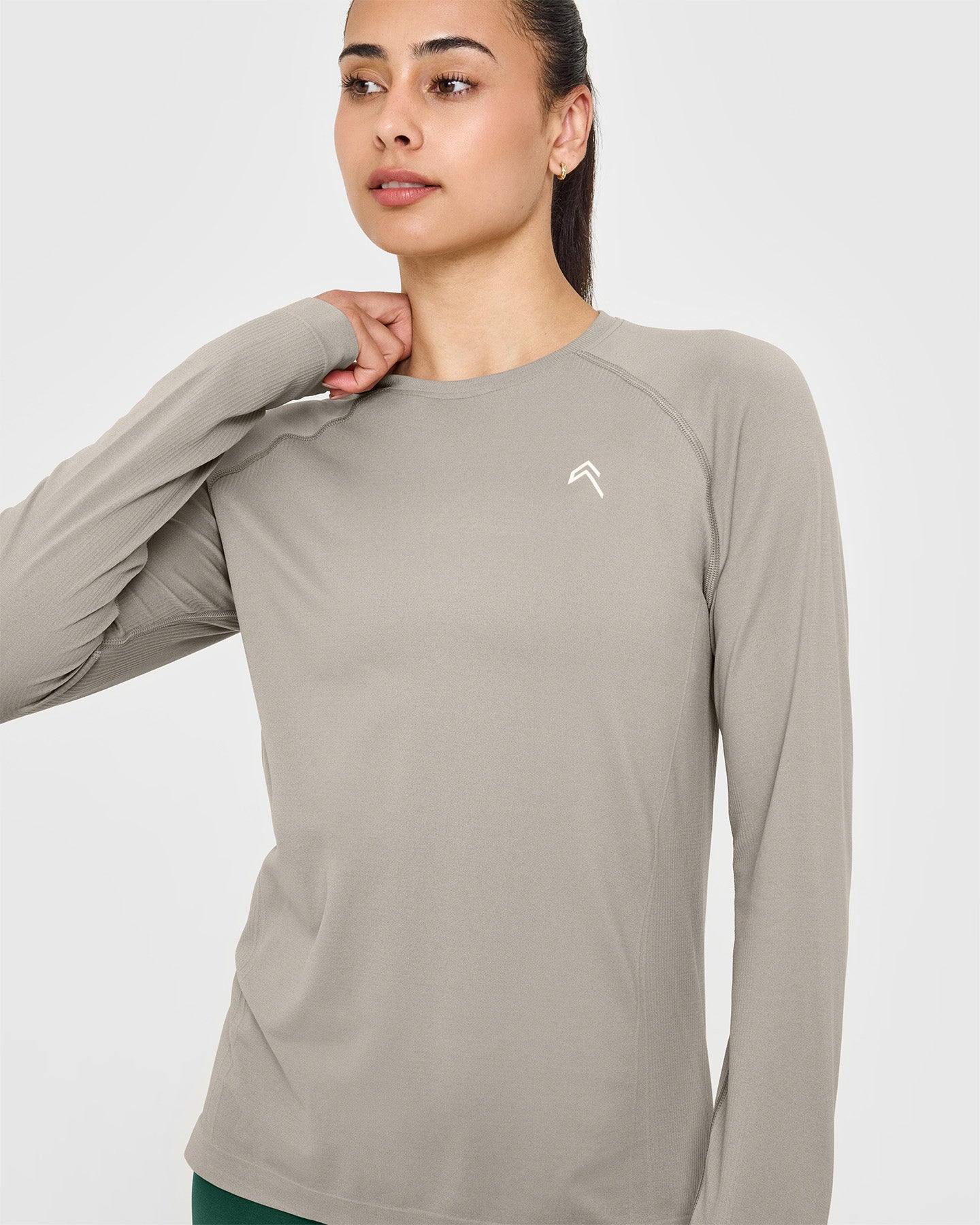 Seamless Loose Long Sleeve Top for Women - Soft Warm Sand Color | Perfect for Layering, Casual Outfits & Winter Comfort