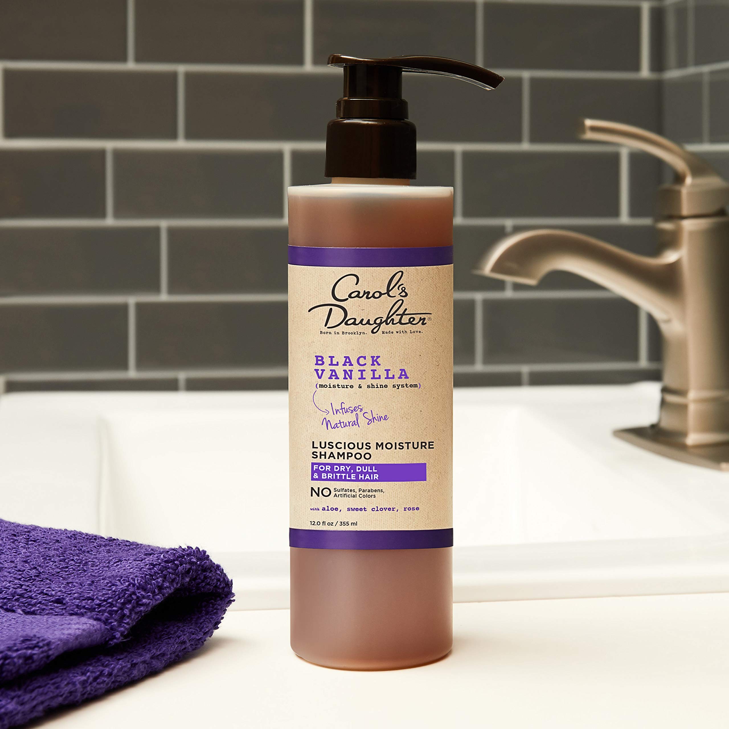 Carol’s Daughter Black Vanilla Sulfate-Free Hair Care Set - Hydrating Shampoo, Conditioner & Leave-In Spray for Dry, Damaged, Natural Curly Hair - Infused with Shea Butter, Aloe & Rosemary - Perfect for Daily Moisturizing & Revitalizing Curls at Home or Salon