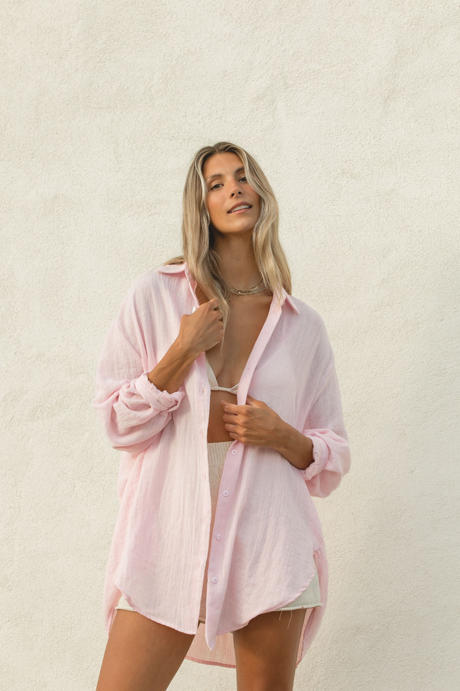 Oversized Button Down Shirt for Women - Casual Summer Poolside Cover Up - Perfect for Beach, Vacation, and Relaxing Outdoors